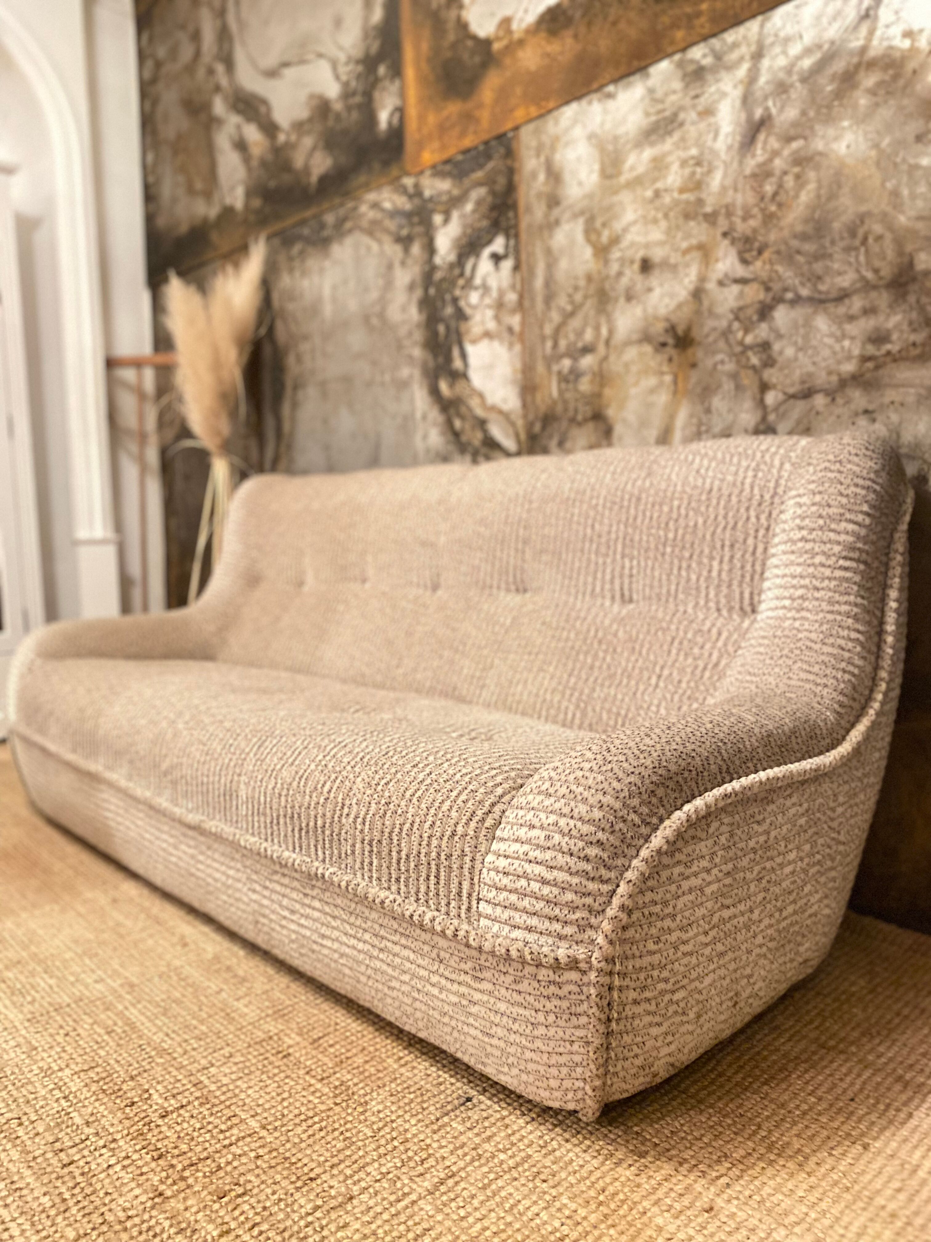 Sofa 70s Beige velvet