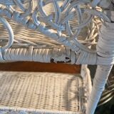 White rattan and wicker shelf