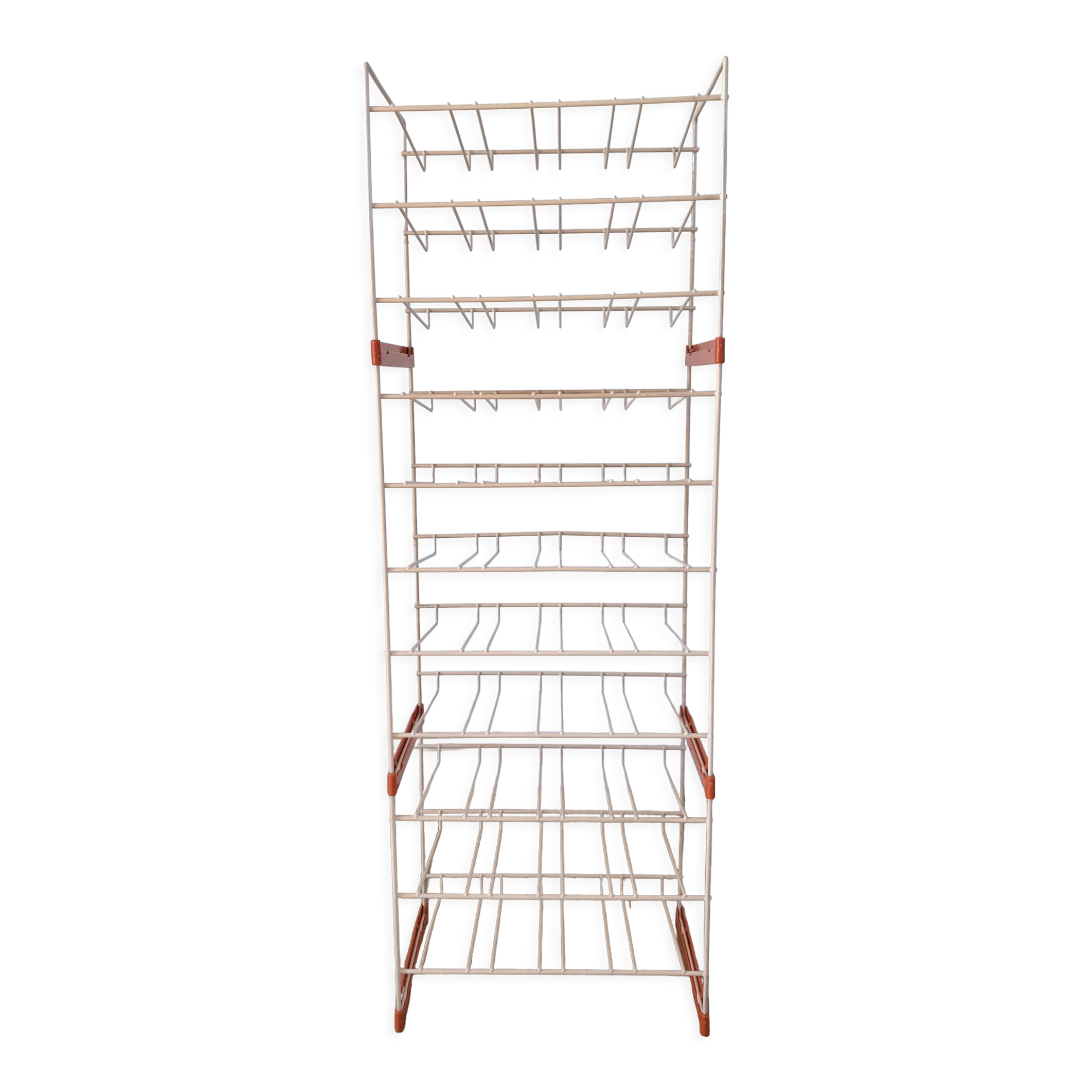 Étagère industrielle blanche et orange marque "caddie" années 50