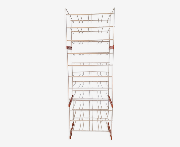 Étagère industrielle blanche et orange marque "caddie" années 50