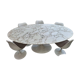 Knoll & eero saarinen, oval table "tulip", 198x121cm calacatta marble