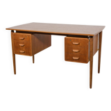 Bureau en teck autoportant de style moderne du milieu du XXe siècle, Danemark, années 1960