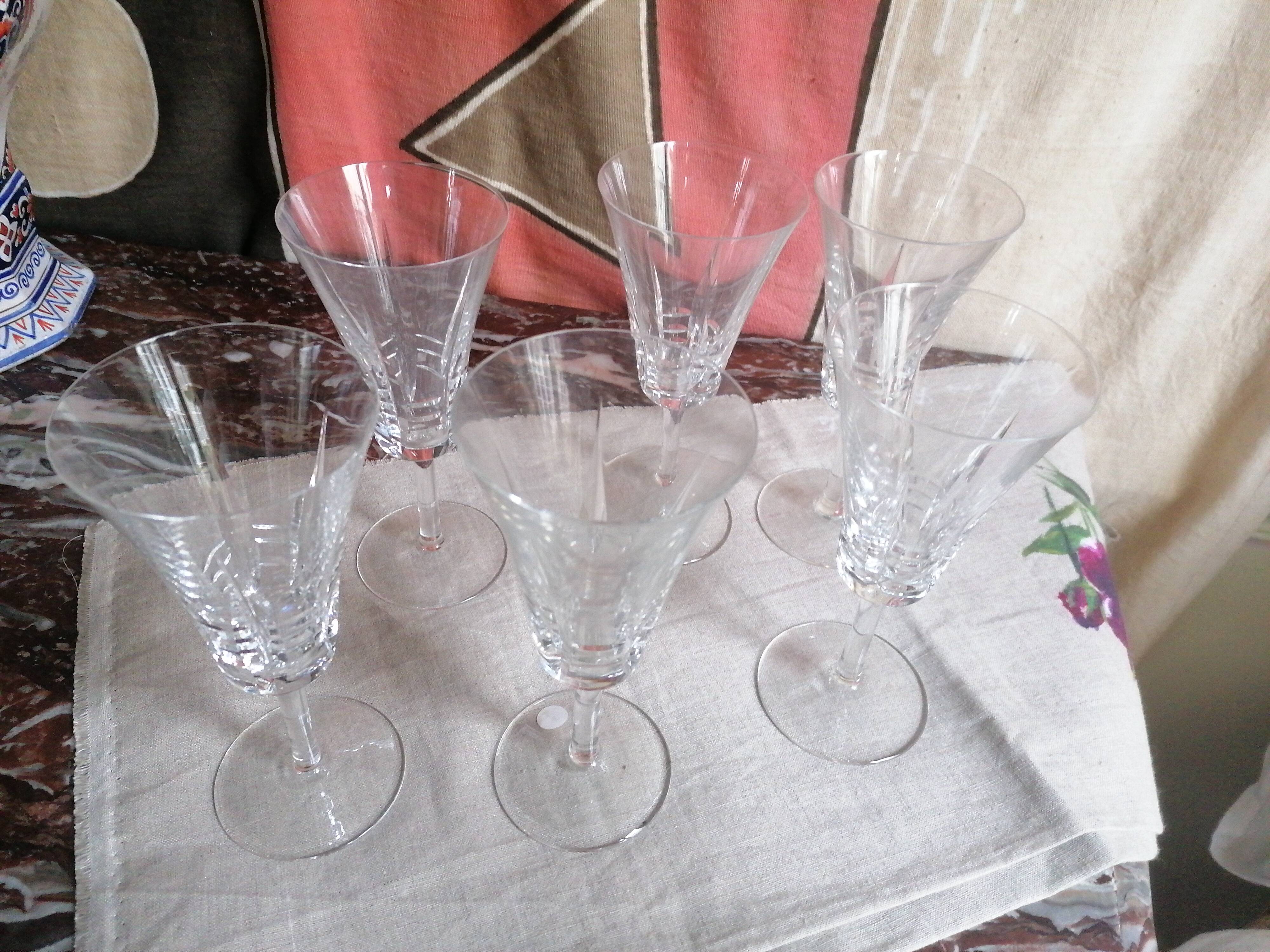 6 crystal champagne flutes