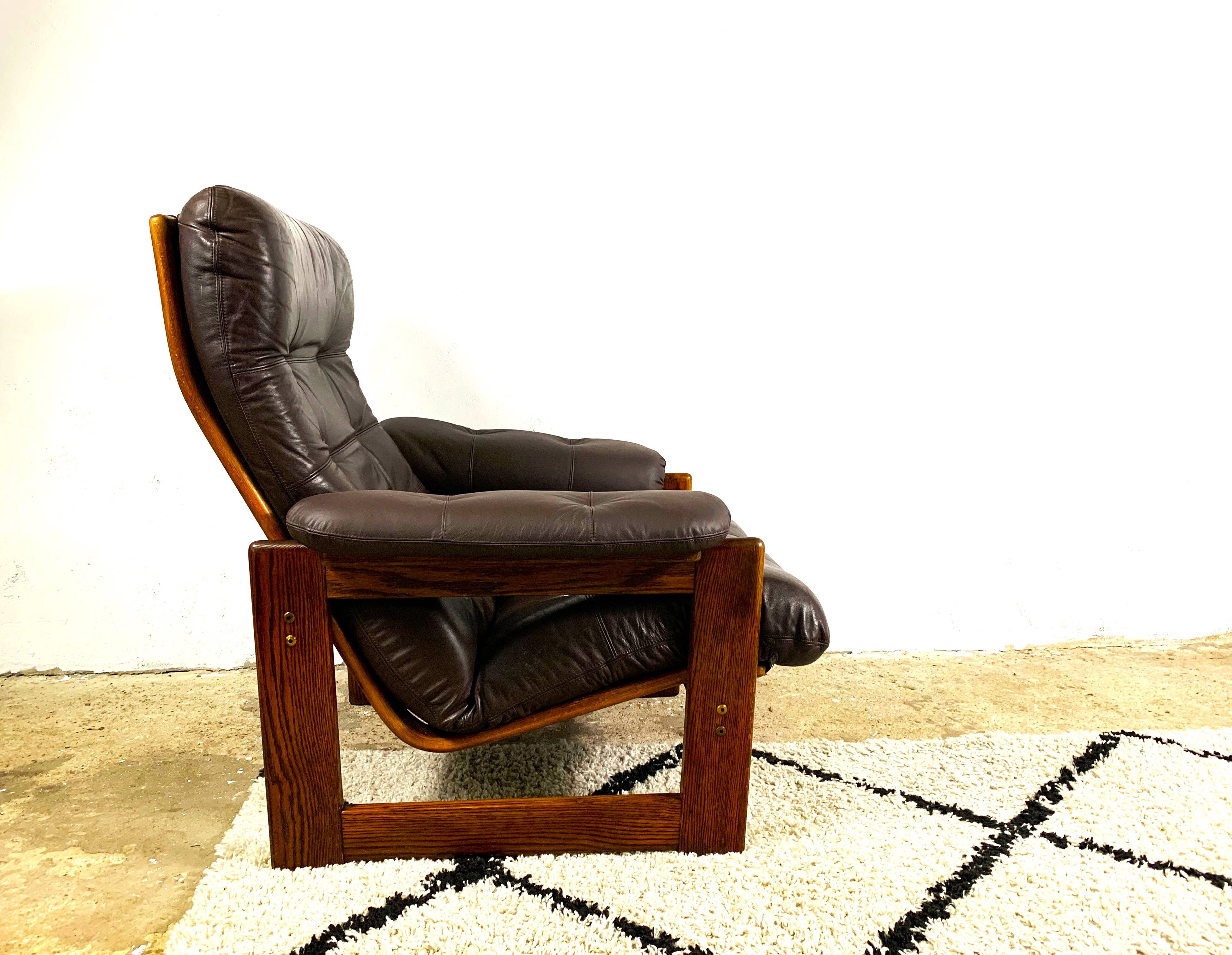 Wenge & Leather Lounge Armchair By Coja, 1981