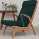 Paire de fauteuils ULUV bois et tissu vert bouclette