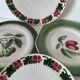 Set of 4 vintage summer fruit dessert plates.