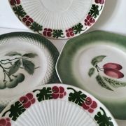 4 assiettes à dessert fruits d’été vintage