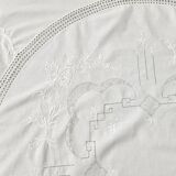 White embroidered tablecloth