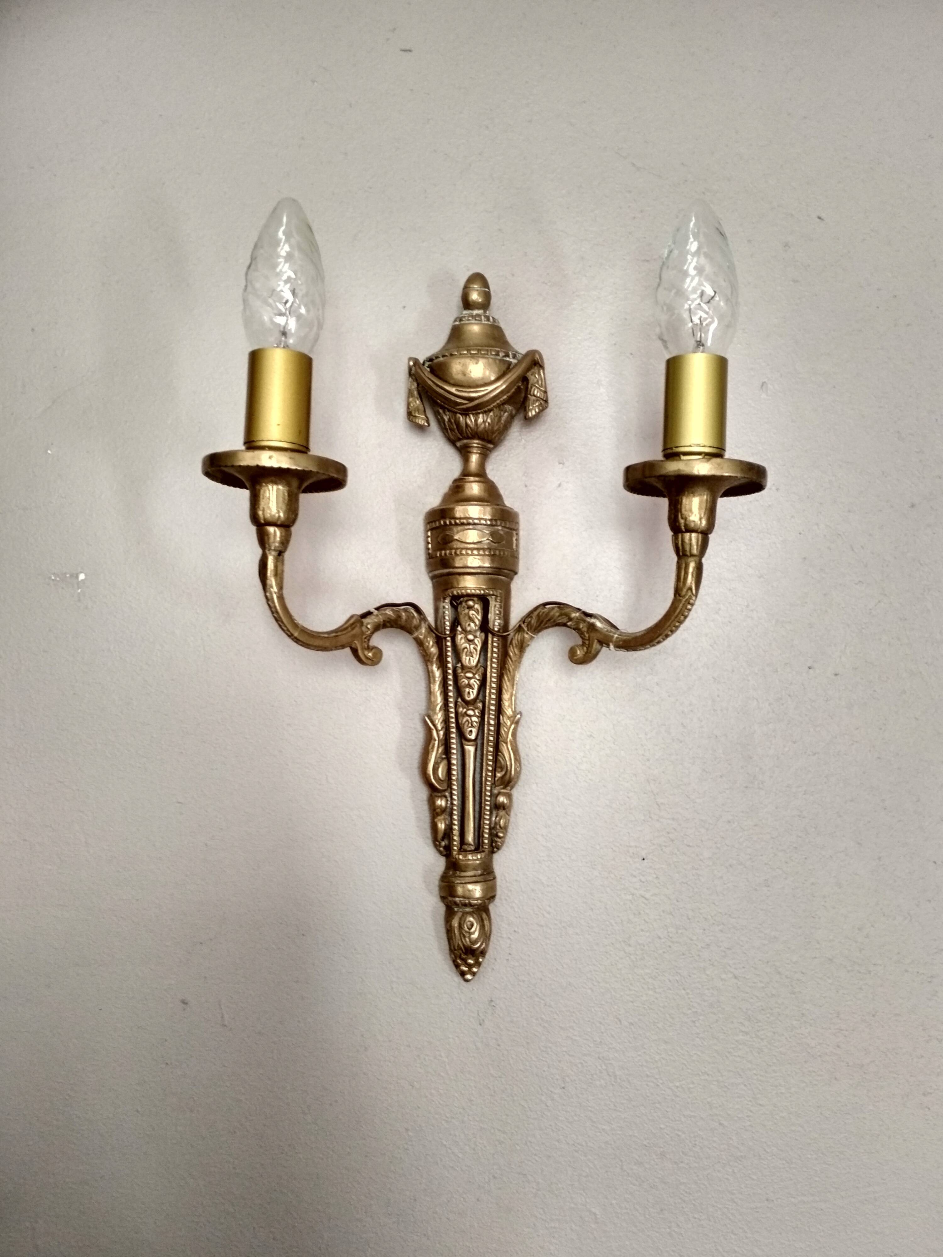 Old Wall Sconce bronze two torches style Napoleon III