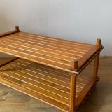 Pine slatted coffee table