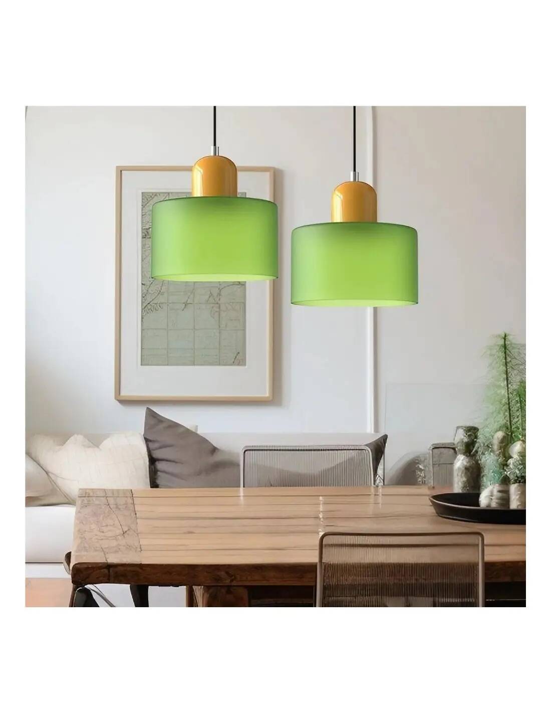 Glass Pendant Light Chandelier Ceiling Light France POP 1960 Retro Decoration 1 Pair