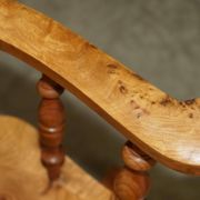 Burr yew wood swivel office chair - Windsor swivel
