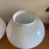 Pair of Art Deco opaline glass lampshades
