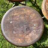 6 adjustable industrial workshop stools, 50s/60s