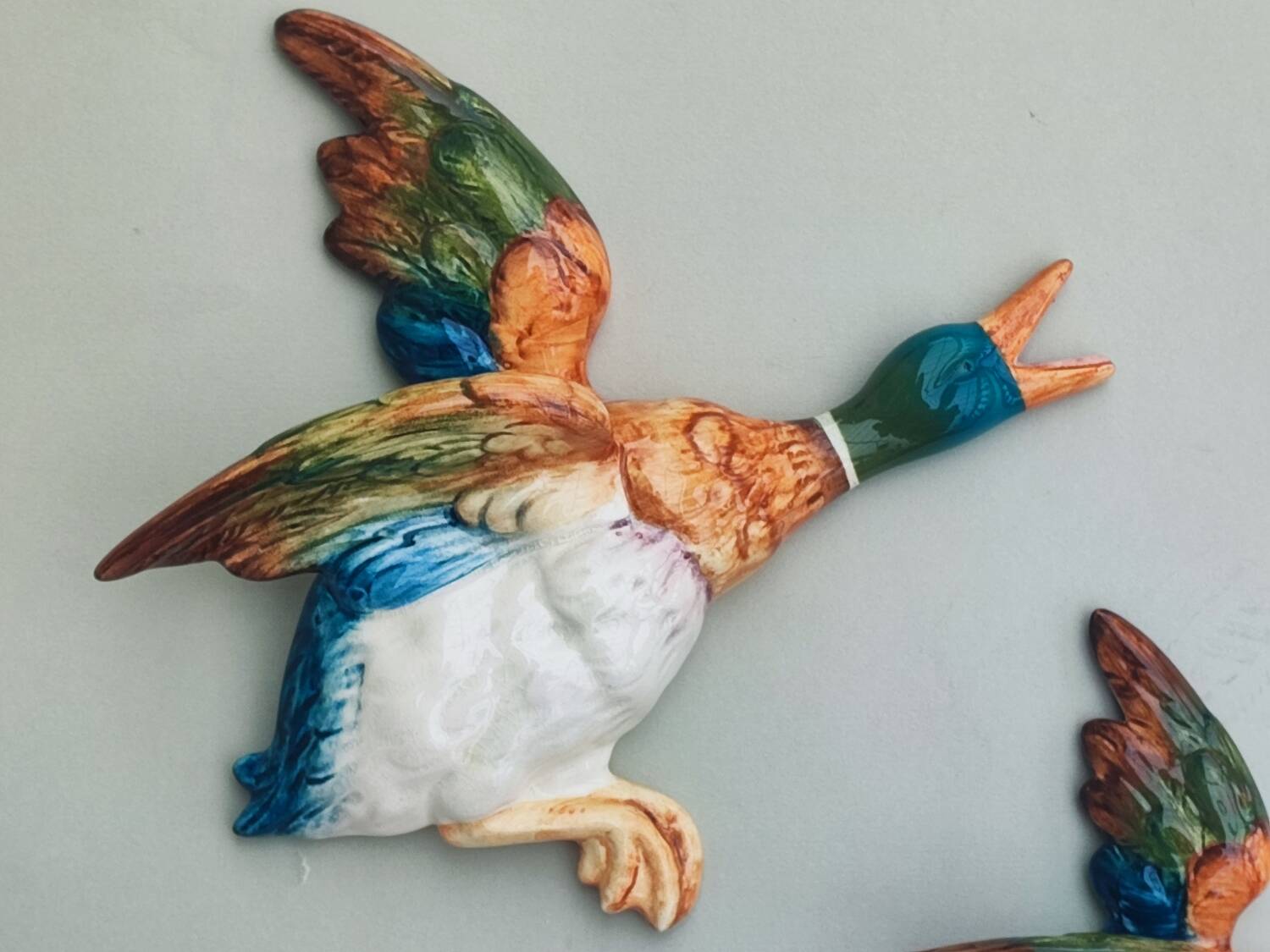 Pair Beswick duck wall decorations