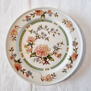 Lot De 6 Assiettes Plates En Porcelaine - Double Motif Géométrique, Diamètre 27 Cm, Lave-vaisselle Et Micro-ondes