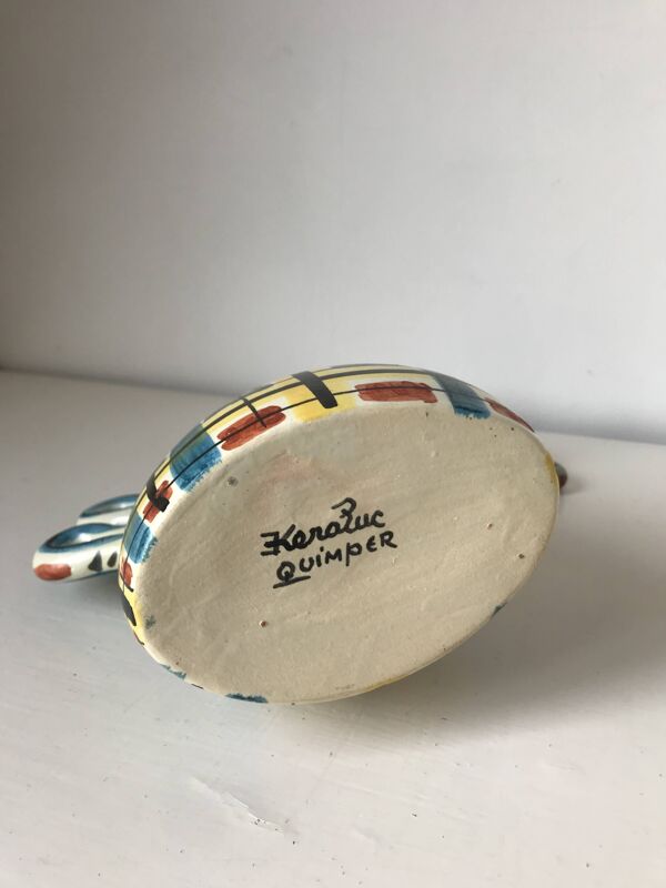Bouteille céramique zoomorphe, Kéraluc, Georges Allier, années 50