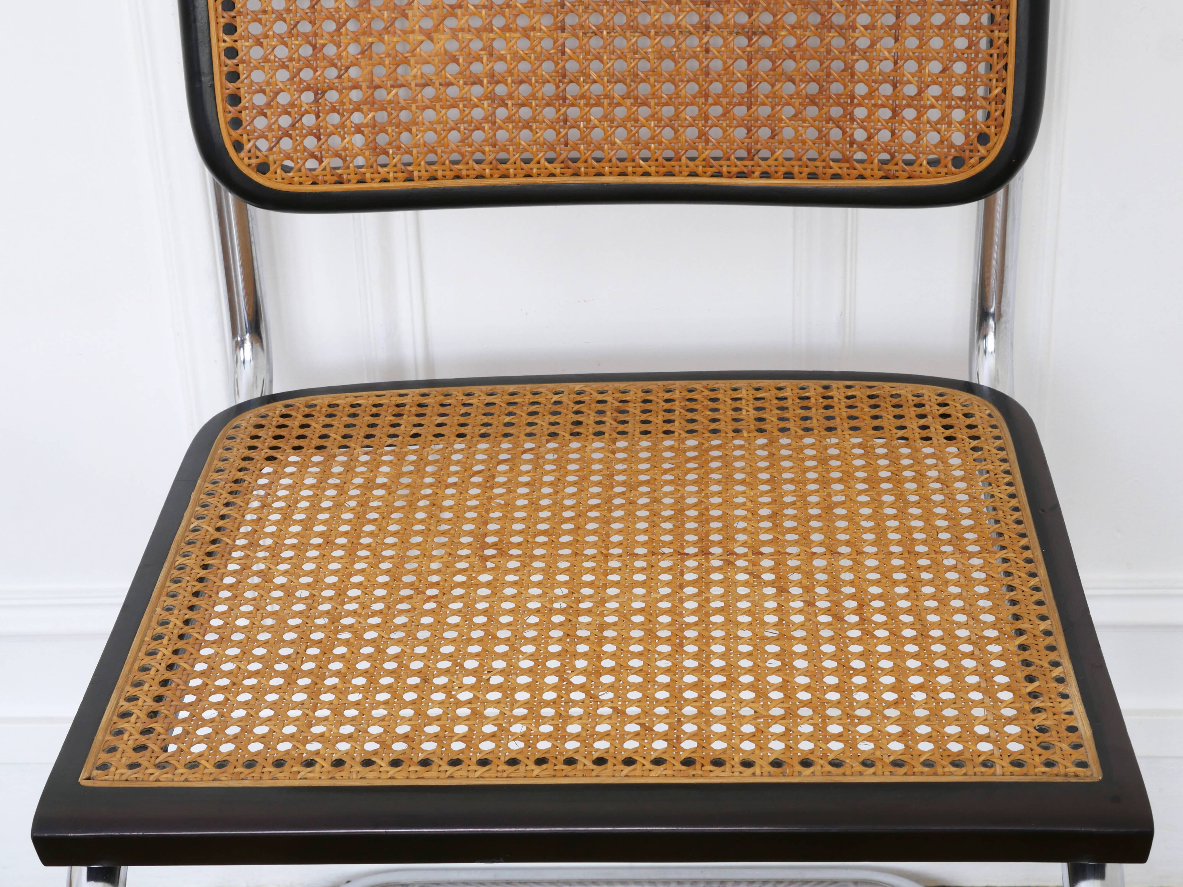Cesca B32 Breuer Chair Made in Italy - Reupholstered seat cane