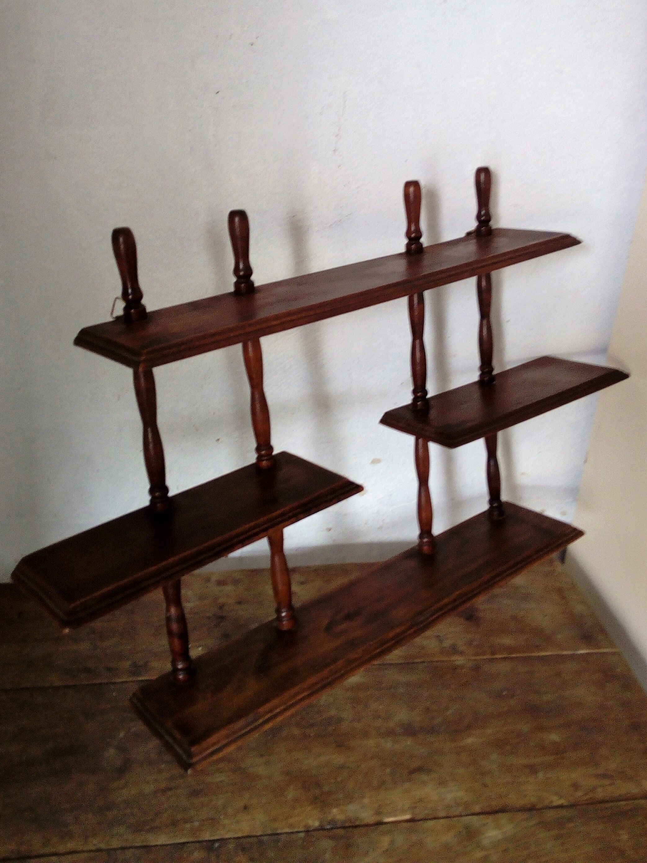 Wooden wall shelves
