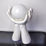 Lampe "Mains" en céramique blanche France 1980