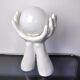 White ceramic "Hands" lamp France 1980