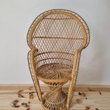 Small vintage rattan chair Emmanuelle