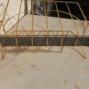 Vintage metal metal perforated magazine holder