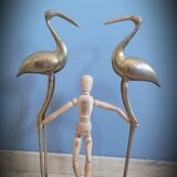 Duo brass herons