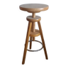 Large so-called “watchmaker” screw stool in solid beech.