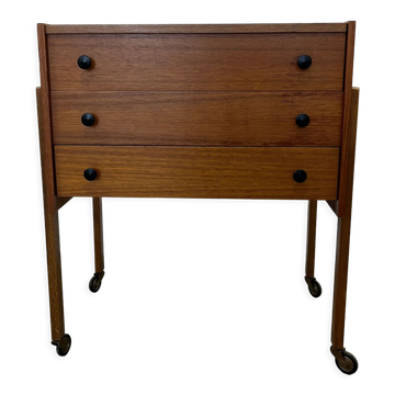 Travailleuse en bois collection de cornes années 1960 scandinaves