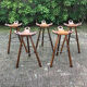 Brutalist spanish bar stools, 1970s, set of 5