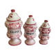 Trio of apothecary pots mint, verbena linden