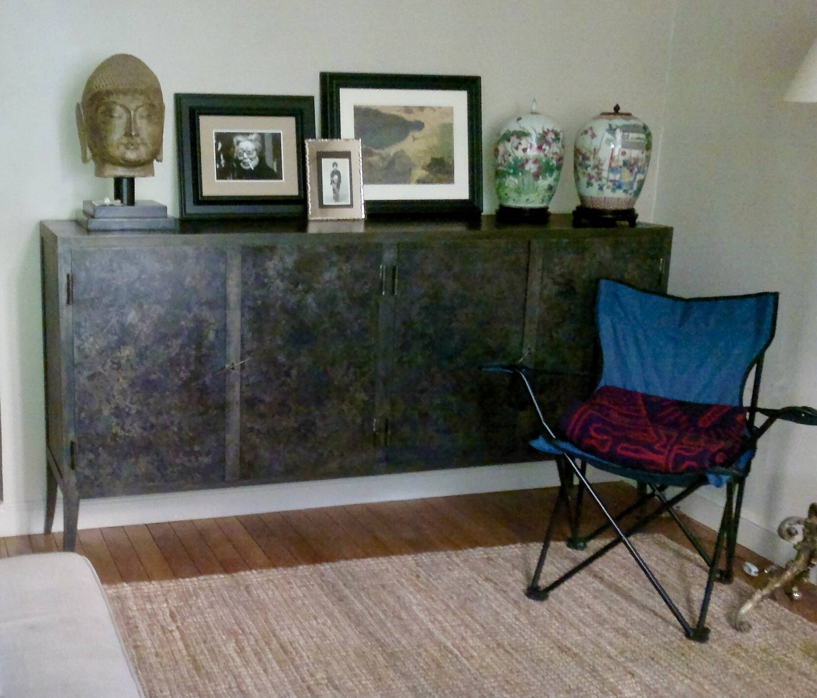 Black forged steel sideboard