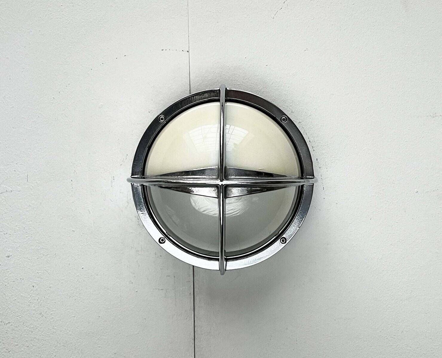 Mid-century Danish metal outdoor wall light model Pirate by Eva Koppel, Nils Koppel, Gert Edstrand for Nordisk Solar, 1960s.