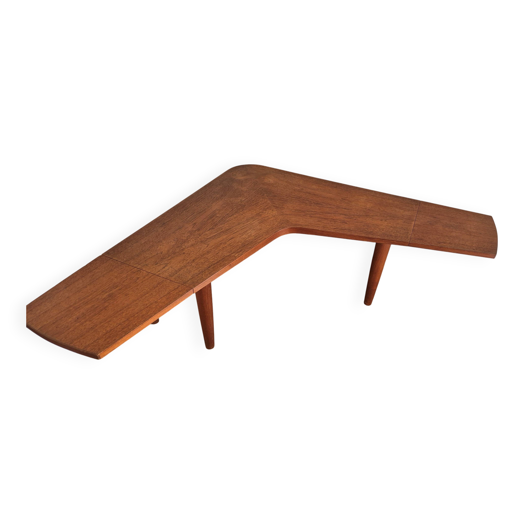 Vintage Scandinavian boomerang coffee table with folding extensions by Samcom