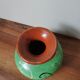Vintage enamelled vase hand painted fish pattern