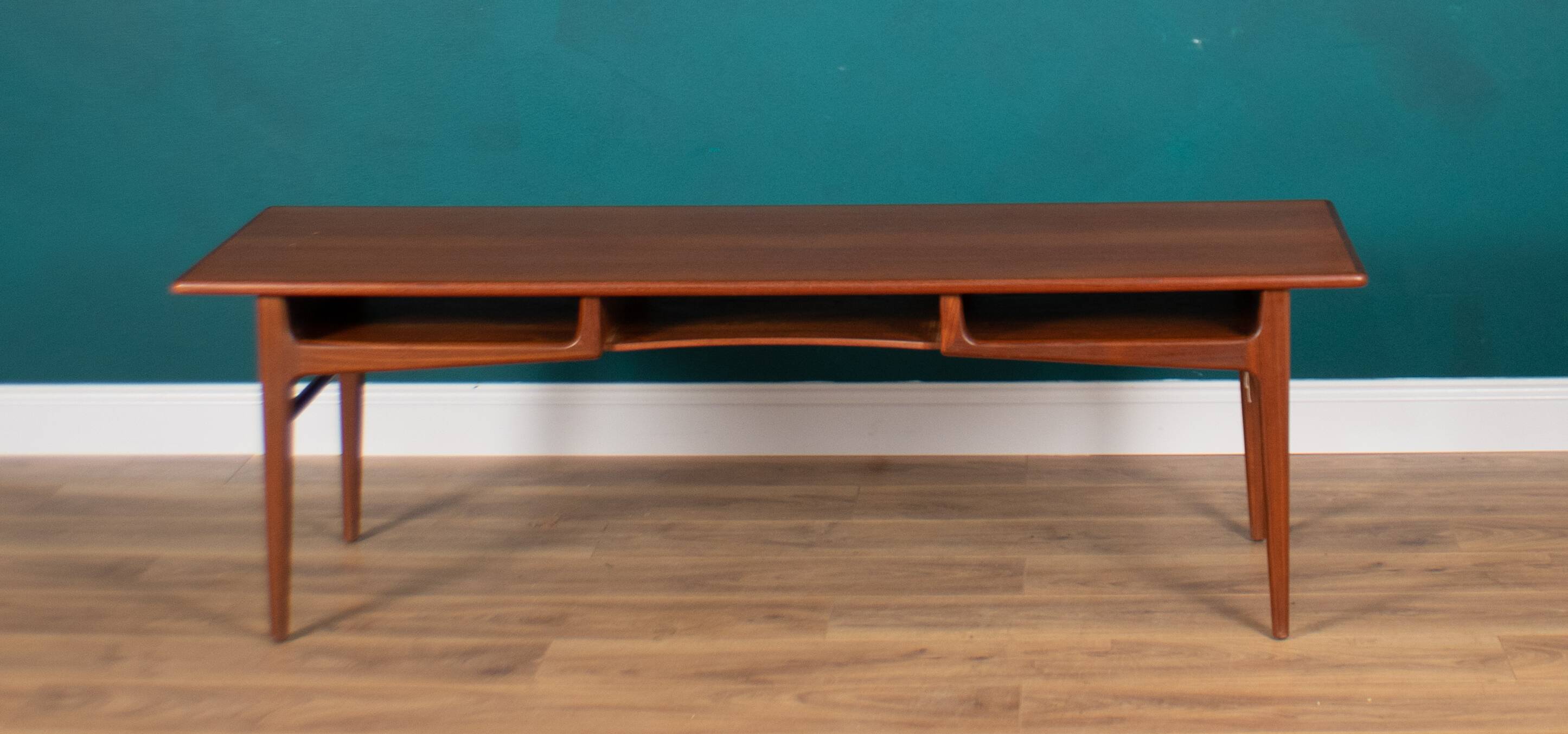 Retro Teak 1960s Danish Midcentury Long Coffee Table