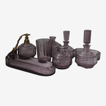 Set of crystal toilet bottles amethyst purple baccarat toilet set