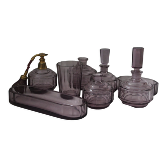 Set of crystal toilet bottles amethyst purple baccarat toilet set