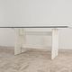 Table à manger Pierre Cardin en bois et cristal design années 70 moderne