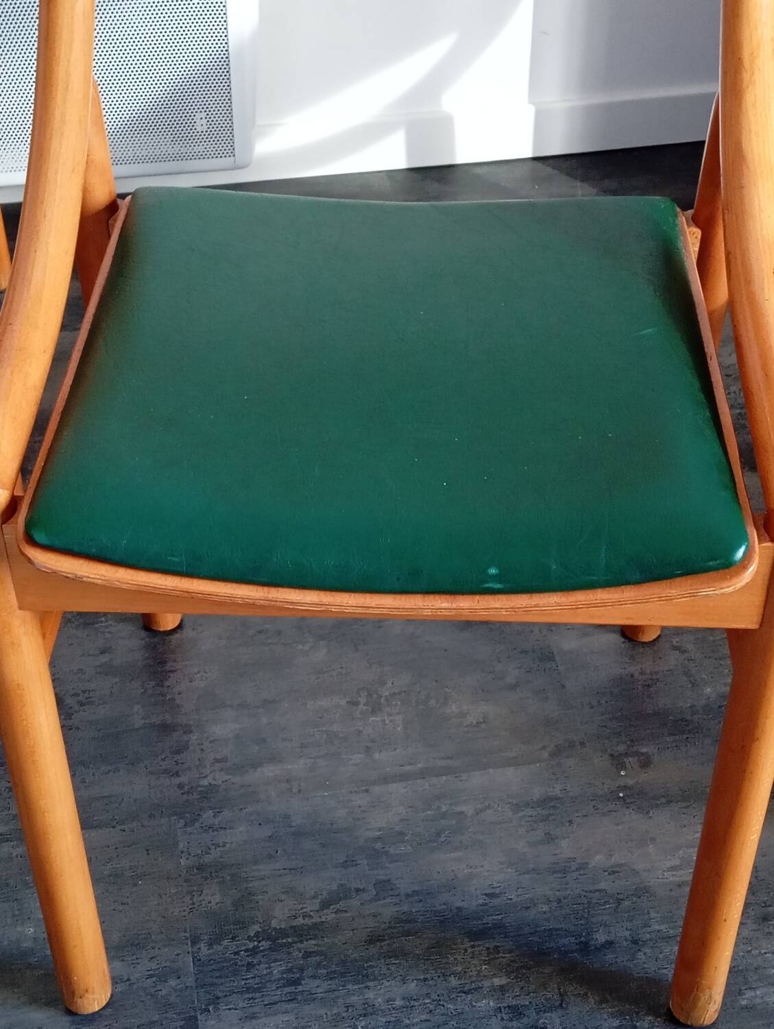 Baumann wood and leatherette chairs