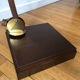 Wooden arc floor lamp circa 1970