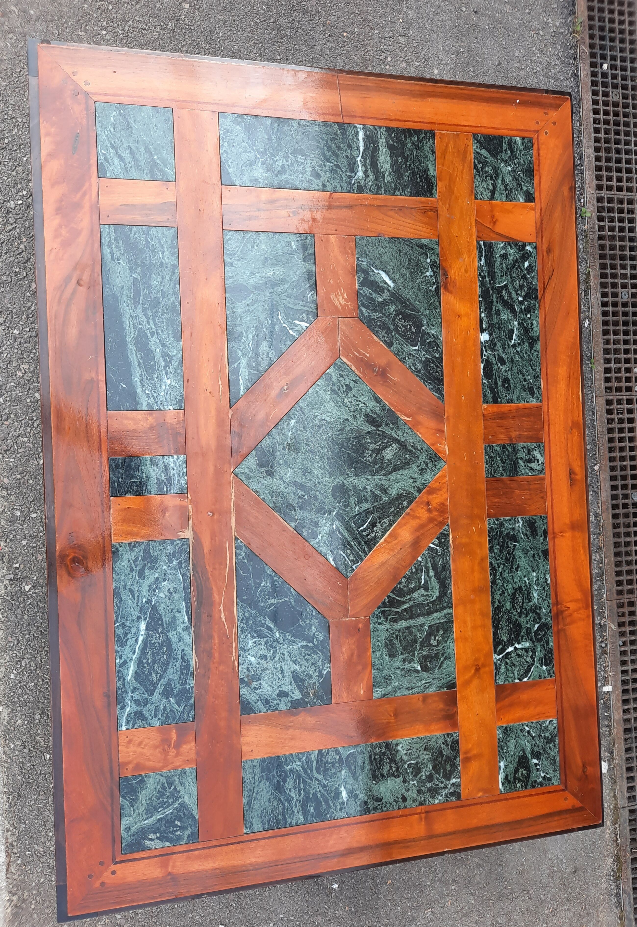 Contemporary coffee table wood and marble