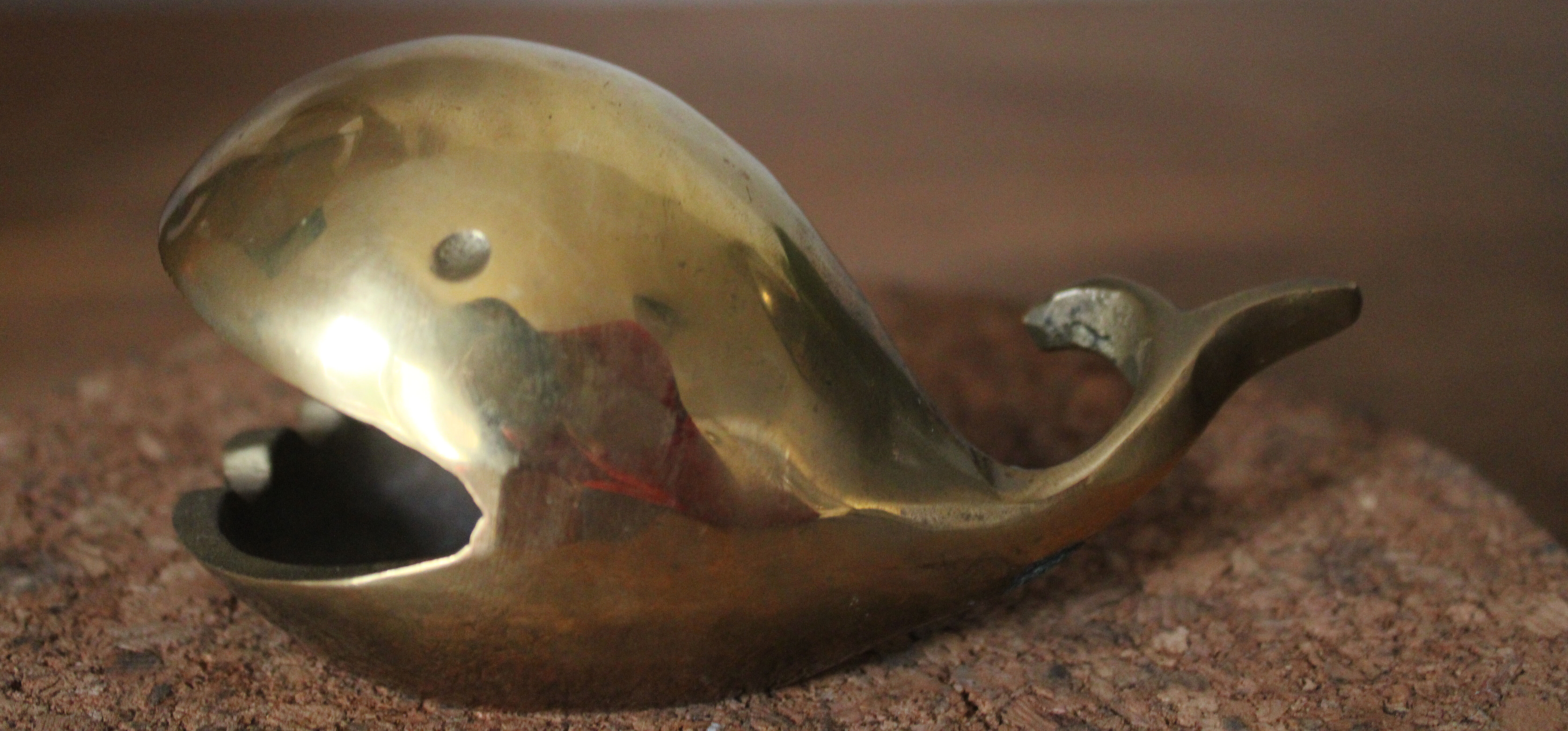 Brass whale ashtray