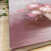 Still life painting bouquet of pink flowers signed Robert Cox