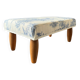 Petit banc repose pieds toile de Jouy