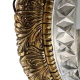 Ceiling light in glass and gold metal