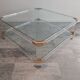 Vintage glass and brass coffee table by Charles & Hollis Jones, 1970s