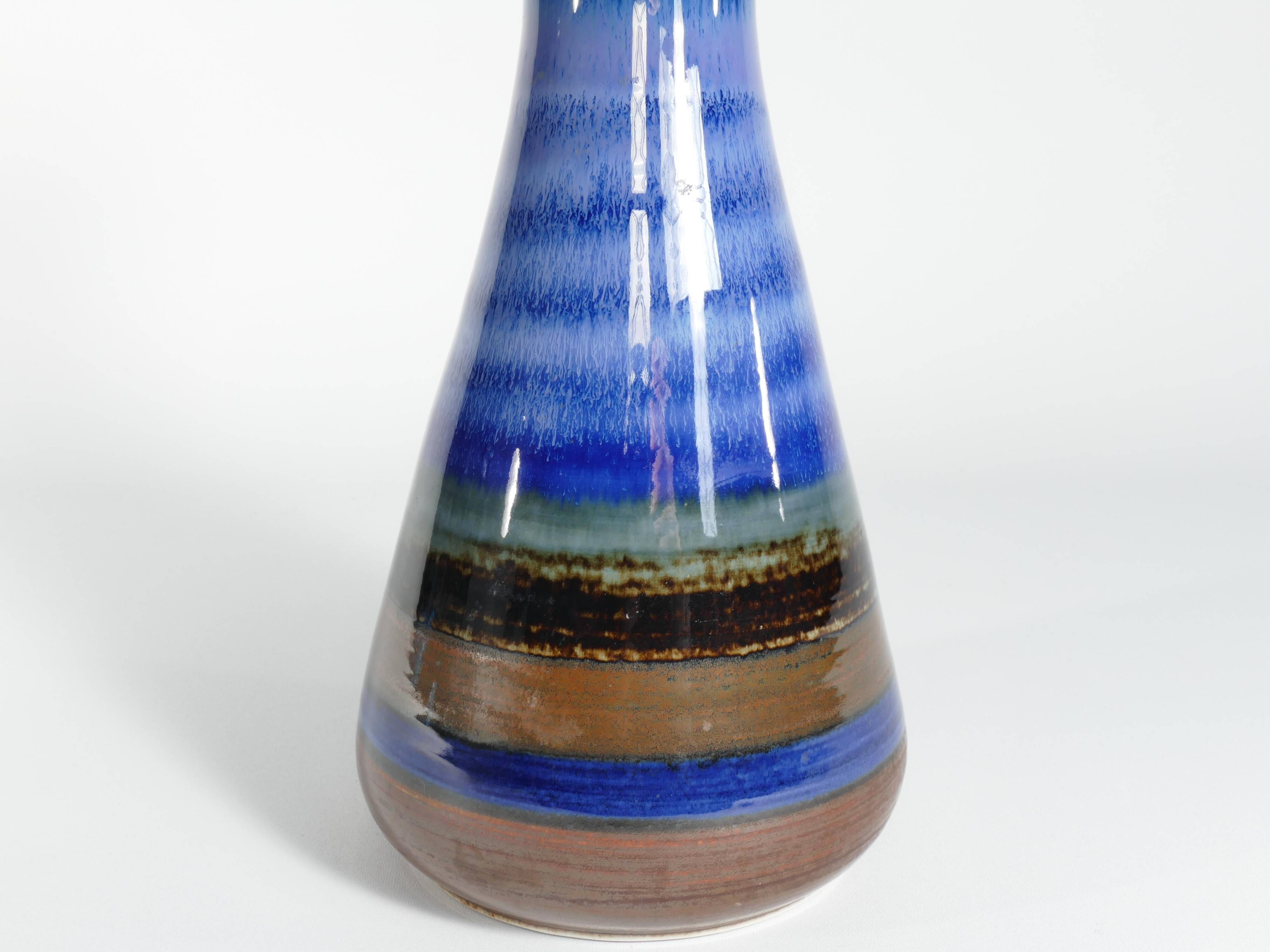 Large Polychrome Stoneware Vase by Gösta Millberg, Rörstrand, Sweden, 1960s