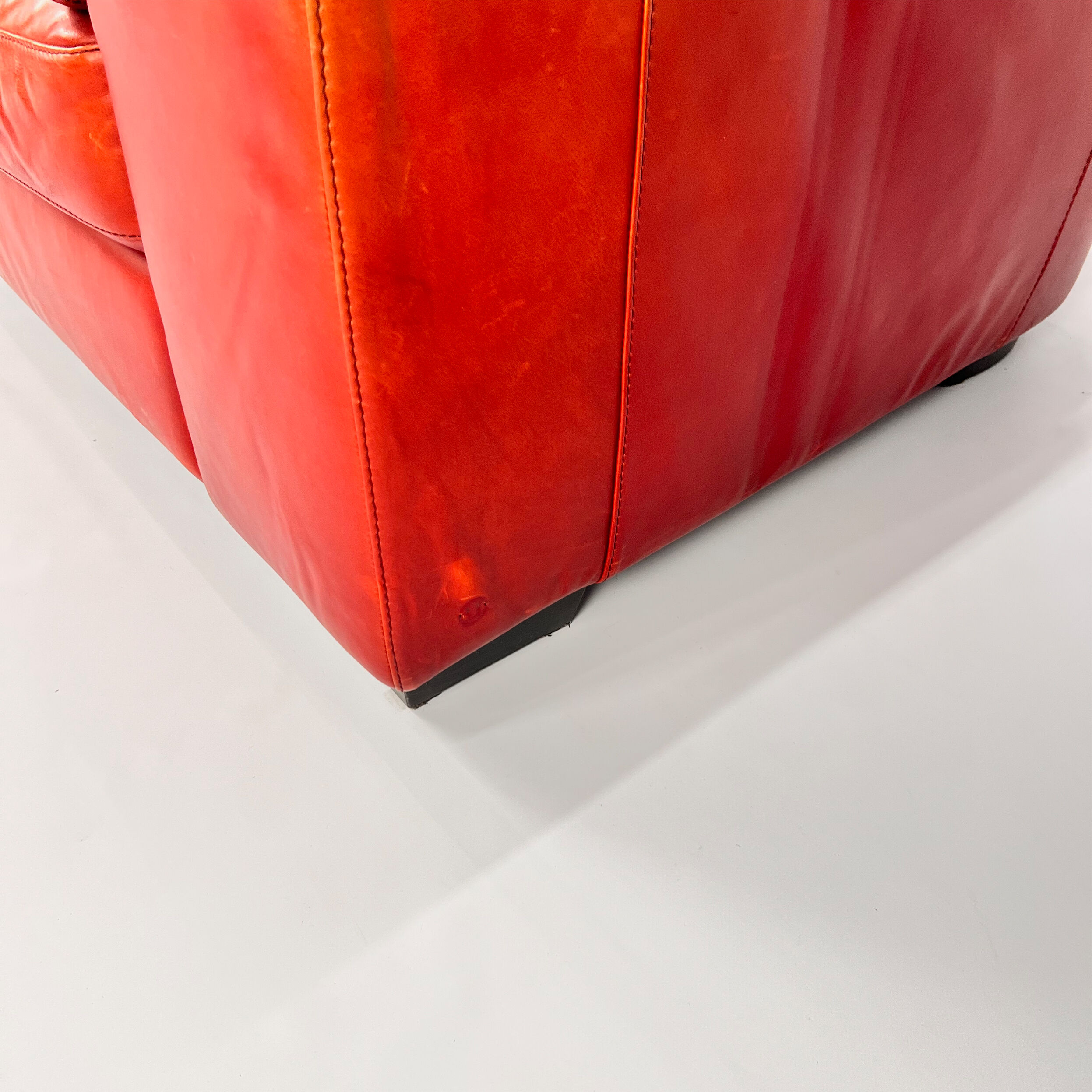 Postmodern italian leather sofa, 1980s